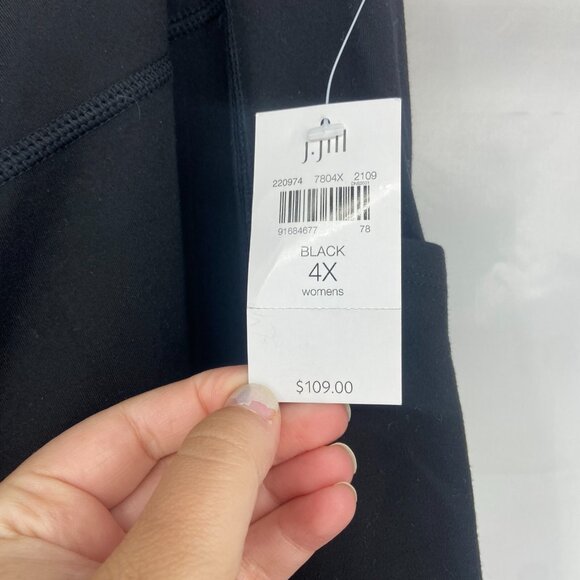 J Jill Fit Women 4X Performance Boot Cut Pants Pull On Solid Black Stretch NEW - Picture 2 of 10